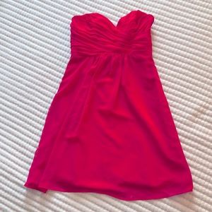 Hot pink Alfred strapless prom dress